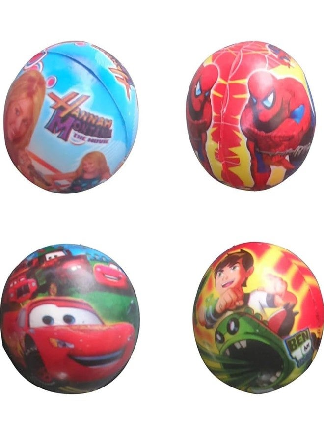 FULLFILLS 4 Pcs Soft Foam Sponge Balls with Cartoon and Other Prints Light Weight Multicolour - Image 3